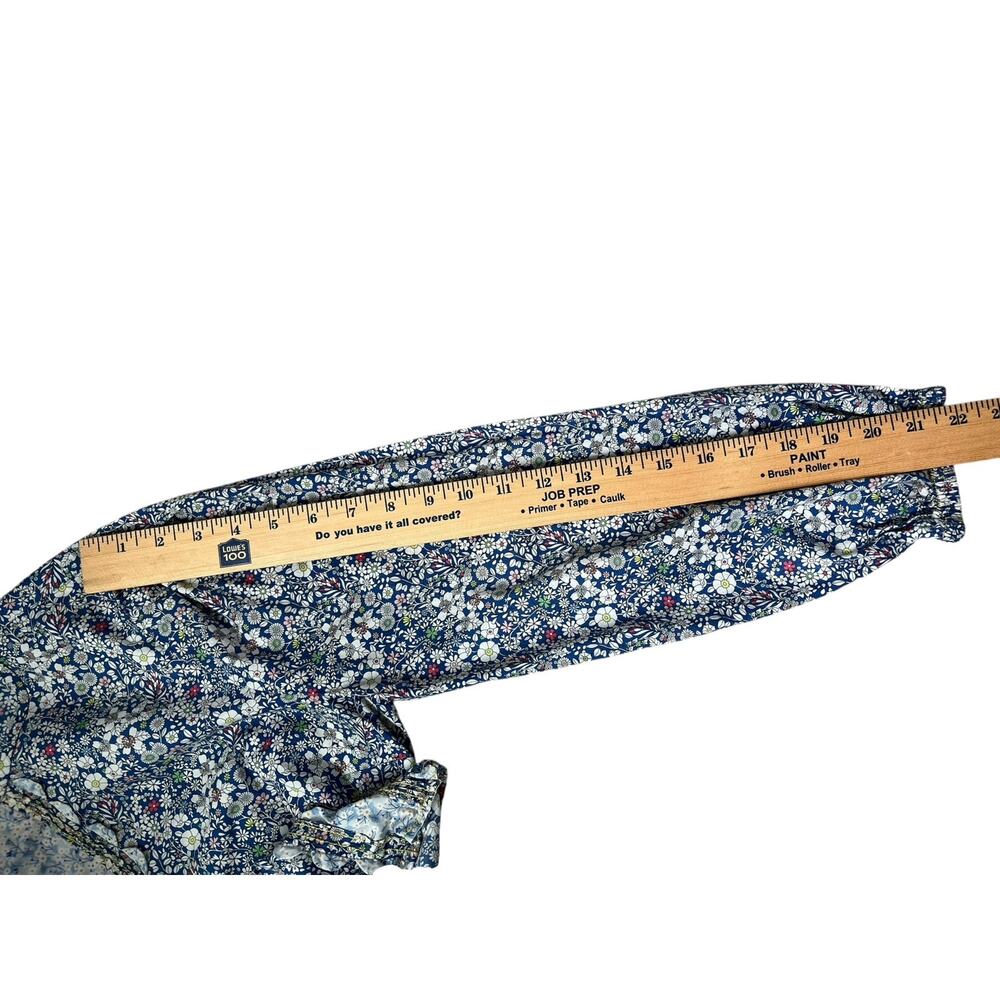 J. Crew Scalloped Cotton Poplin Blouse Shirt Mixed Liberty Prints Floral Medium - Picture 12 of 12